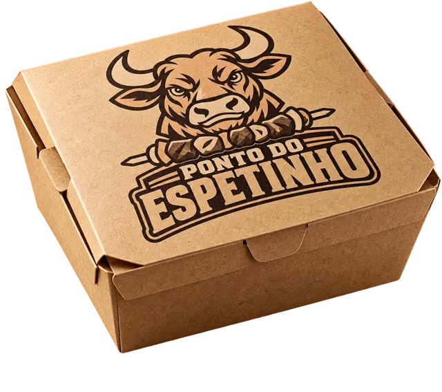 Mockup da embalagem do Ponto do Espetinho